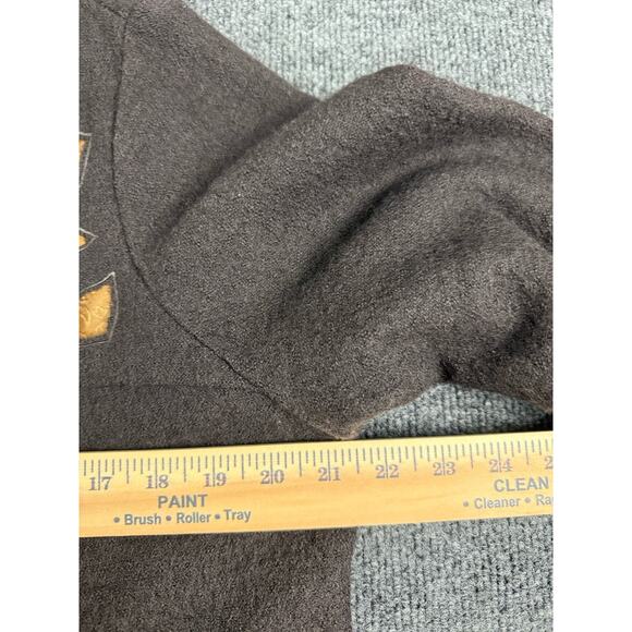 Soft Surroundings Brown Wool Open Front Coat Cardigan Medium Gold Detail - Picture 7 of 16